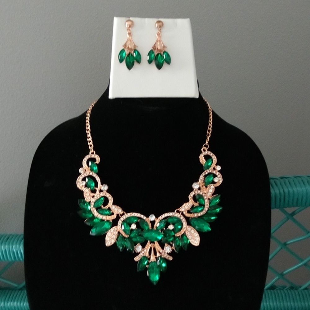 Jade Green Rhinestone Set
